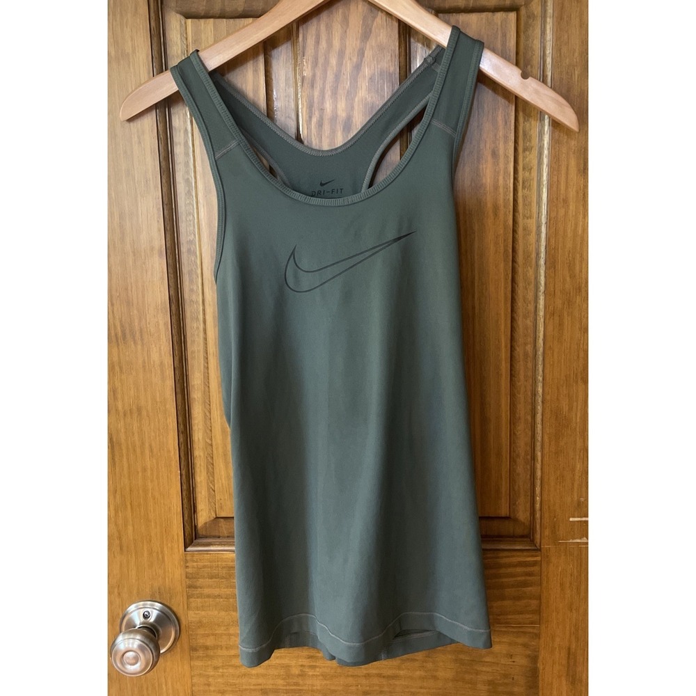 Nike Tank Top Women's XS Green Dri Fit Racerback Training Lightweight Athletic